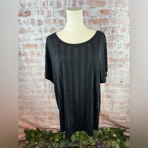 Vocal Black Studded Short Sleeve Blouse